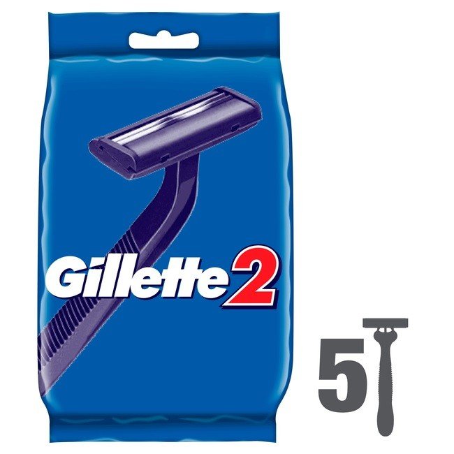 Одноразовые станки Gillette 2 (5 штук) - фото