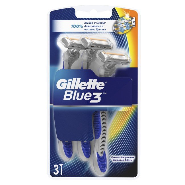 Одноразовые Мужские Бритвы Gillette Blue3, 3 штуки  - фото2