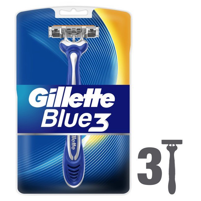 Одноразовые Мужские Бритвы Gillette Blue3, 3 штуки  - фото