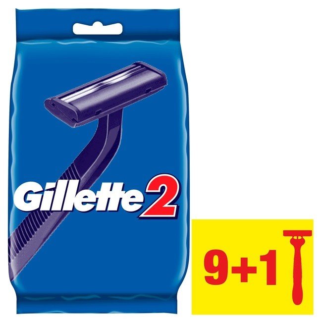 Одноразовые мужские бритвы Gillette2, 10 штук - фото