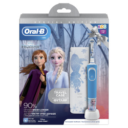 Электрическая зубная щетка Braun Oral-B Kids Frozen (D100.413.2KX) + дорожный чехол - фото2