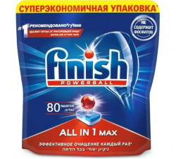Таблетки для посудомоечной машины Finish AllinOne бесфосфатные, 80 шт - фото