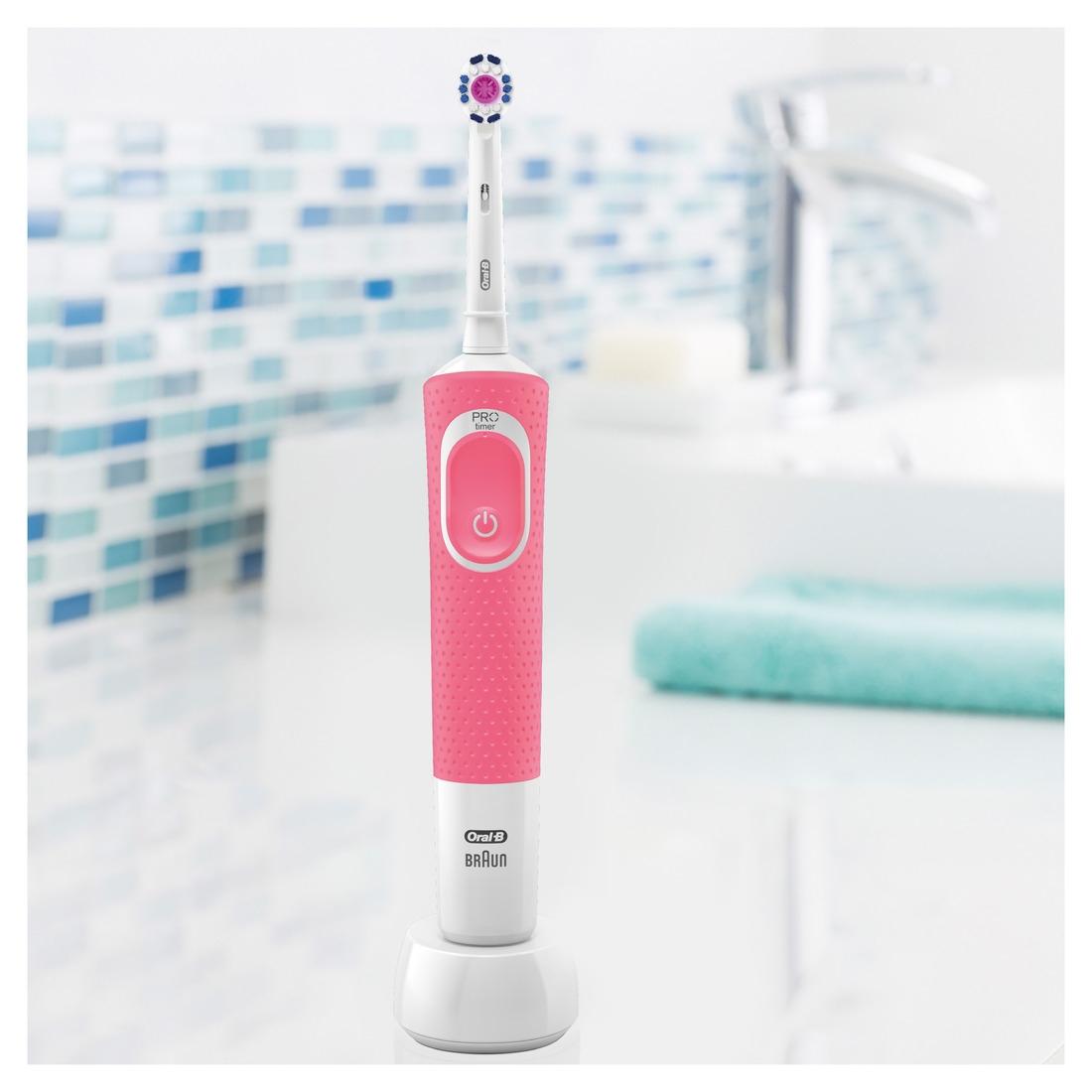 Зубная щетка Braun Oral-B Vitality 100 3D White D100.413.1 Розовый - фото9