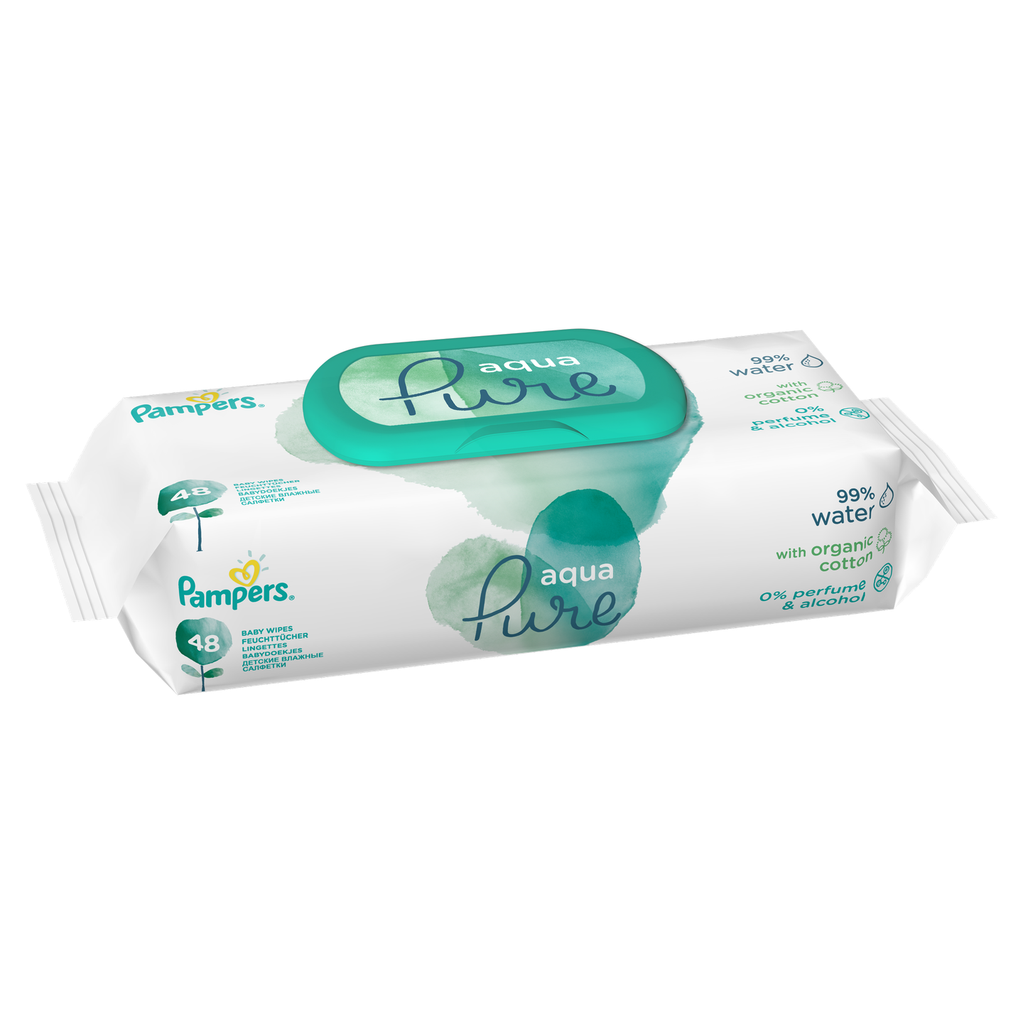 Детские влажные салфетки Pampers aqua Pure 48 штук - фото2