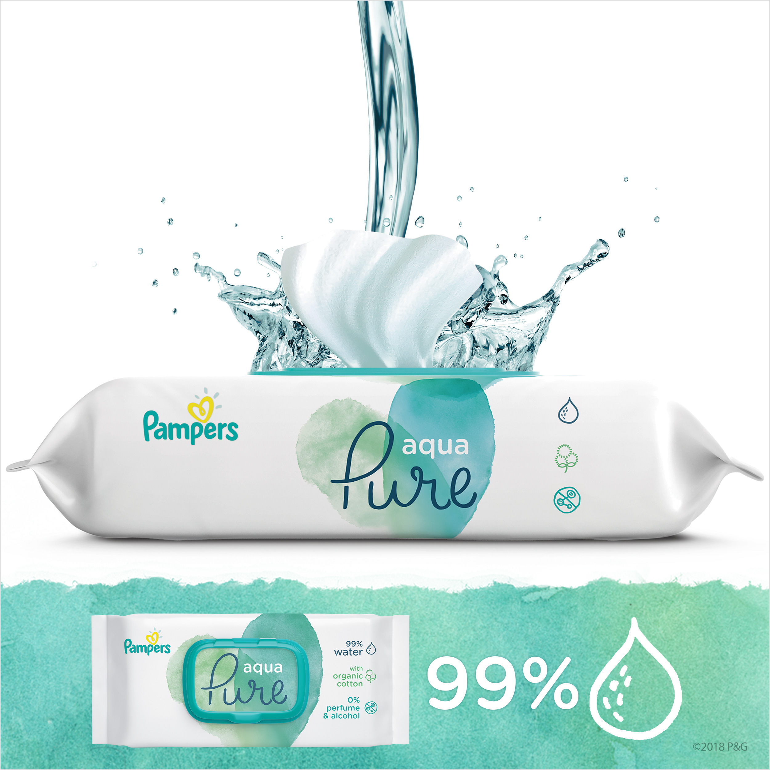 Детские влажные салфетки Pampers aqua Pure 48 штук - фото9