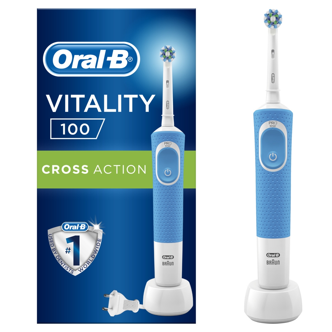 Зубная щетка Braun Oral-B Vitality 100 Cross Action Blue (D100.413.1) - фото