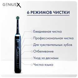 Электрическая зубная щетка Braun Oral-B Genius X Midnight Black D706.513.6 - фото6