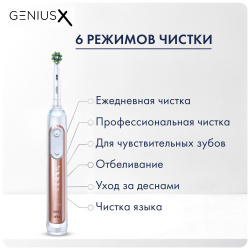 Электрическая зубная щетка Braun Oral-B Genius X Rose Gold D706.513.6 - фото6